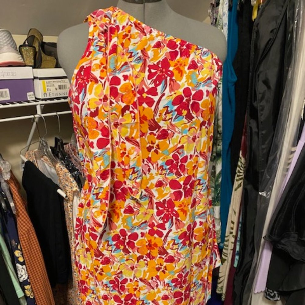 Floral One-Shoulder Tunic Mini-Dress